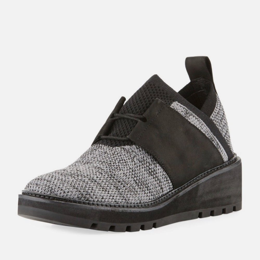 Eileen Fisher Wilson Lace-up Platform Knit Wedge Sneakers Size 9.5